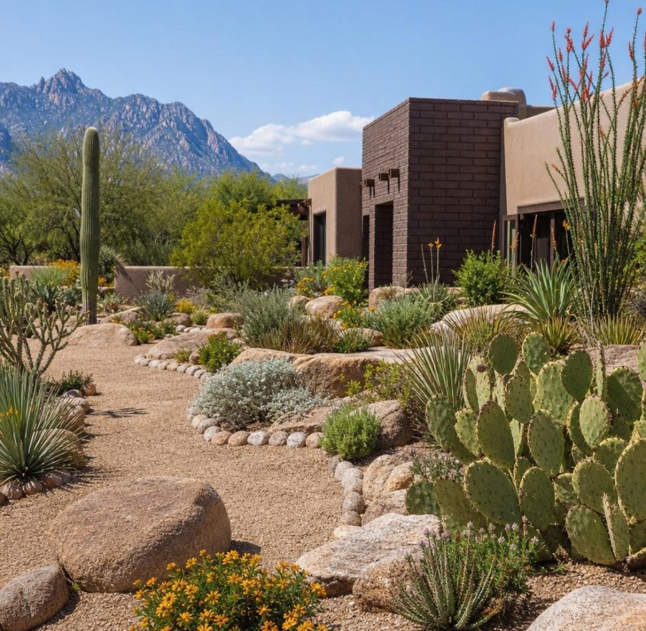 Completed landscape design in Tucson